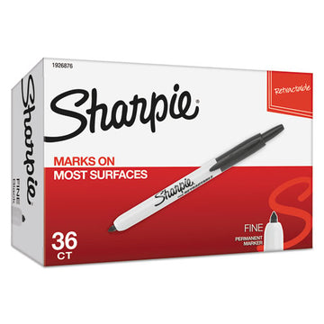 Sharpie® Retractable Permanent Marker Value Pack, Fine Bullet Tip, Black, 36-pack freeshipping - TVN Wholesale